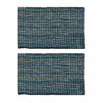Elegant Weavers Door Mats Home Entrance Living Room | Microfiber | (40x60 CM), Blue, Pack of 2
