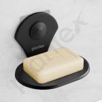 Plantex Self Adhesive Stainless Steel Soap Holder/Soap Dish For Bathroom/Soap Case For Kitchen/Wall Mount Soap Dish Holder/Bathroom Accessories- Pack Of 1 (Black, Powder Coated)