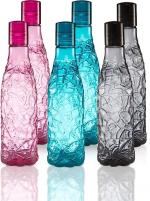 Fasten Multicolor Plastic Fridge Water Bottle 1000 ml (Set of 6)