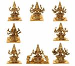 Kartique Brass Goddess Ashta Lakshmi Set (pack of 8)