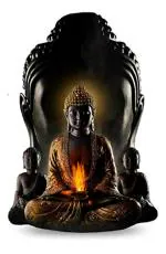 Divinedesigns Multicolor Vinyl Gautam Buddha Wall Sticker