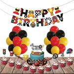 Festiko Race Car Birthday Decorations For Kids Boys Lets Go Racing Party Supplies With Banner, Cake Topper, Cup Cake Topper And Multicolour Balloons (37 Pcs)