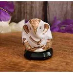 Khamma Ghanni Handicraft Lord Ganesha ji Statue for car Dashboard Decor Idols, Ganpati Idol Figurine showpiece for Gifts & Temple Room (Double FACE)