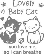 Lanstick Vinyl Black Lovely Baby Cat Love Image Self Adhesive Wall Sticker 24 inch