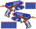 Toyshine Pack of 2 Foam Blaster Gun Toy 20 Bullets- Made in India, Blue