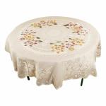 MONKDECOR Printed Floral Design 4 Seater Round Dining Table Cover (Size-60 Inches Round)