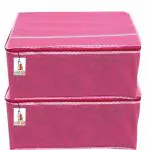 Ganpati Bags Diwali Gifting Hand Stiched Crafted Saree Cover Cloth Organiser Pack Of 2 Pink