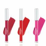 Flicka 3 Tomato Liquid Lipstick Set-Pink,Tomato Red & Barbie Pink|Non Transfer Liquid Matte Lipstick
