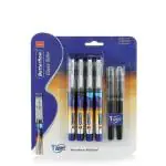 Cello Butterflow Roller pen | 2 blue, 1 black pens & 1 red pen| Includes Roller pen Refills | Roller ball pen set for students | Rollerball pens set of 4