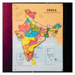 Joginnder Agencies Wooden India Map Puzzle Capital with State for Kids | Learning Toys| Preschool Education Puzzle Board for Toddlers | Wooden India Map Puzzle Capital with State for Boys Girls Ages 2 +Years