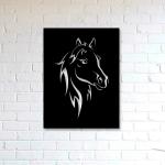 Shri Girraj Ji Black 3D Horse Wall Art