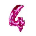 Bubble Bells large 4/Four Number Foil Balloon 16 inch in Pink for happy birthday ,anniversary, party decoration |number 4 foil balloon Pink|16 inch foil balloon | decoration items