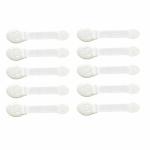 THE LITTLE LOOKERS White Baby Safety Lock with Push Button and Nylon Strap (Pack of 10)