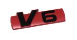 Incognito V6 Badge Sticker for All Cars, Metal (Red)