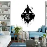 Rawpockets Ohm Nama Shivaya Lord Shiva - Meditation Self Adhesive Wall Sticker