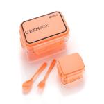 QUISTAL 2-in-1 Separate Containers Transparent Lunch/Tiffin/Snack Box with Fork & Spoon