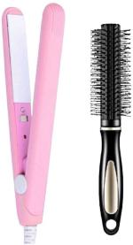 Hot Beauty Mini Hair Straightner With Roller Hair Comb Brush (2 Items in the set)