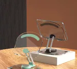 Tech Gear 360-Degree Rotation Acrylic Tablet Stand - Adjustable, Foldable, and Transparent Lazy Bracket