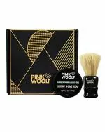 Pink Woolf Luxury Grooming & Shaving Kit for Men with Shaving Brush and Shave Soap | Gift Set for Men | Highly Moisturizing | SEABUCKTHORN & ALOE VERA | Combo of 2
