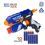 NHR Blaze Storm Foam Blaster Gun Toy, Safe and Long Range Shooting Gun, (5 Foam Bullets and 5 Suction Dart Bullets)-Blue