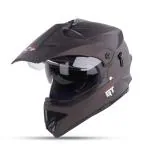 Steelbird GT Off Road ISI Certified Motocross Double Visor Full Face Helmet Outer Clear Visor and Inner Smoke Sun Shield (Matt Royal Brown, Medium 580 MM)