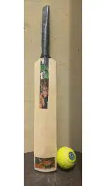KSS Khelo Meerut Beige Baby Bat With Cartoon Print 1 Ball Poplar Willow Cricket