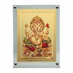 Hawai Lord Ganesha Ganpati Ganesh Photo with Acrylic Frame for Table Decor , Car Dashboard Décor, Prayer Room | Magnetic Replaceable Photo Acrylic Frame |SFDI046_ACRYLC_PKT
