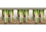 JAMUWAL Duck Polyester Polyester Blend Solid Digital Print Flower Door Curtain Size 4 x 7 Pack of 6