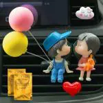 Welltech Blue Cap Cute Couple Perfume Vent Clip Car Air Freshener with 2 Fragrance Tablet