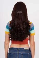 Cribe Brown Color Wavy Hair 5 clip Hair extension