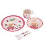 EZ Life Multicolour Bamboo Fibre Dining Set (Set Of 5) Pack of 1