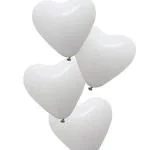 Hippity Hop Rubber White Heart Shaped Latex Balloon For Birthday Decoration