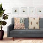 PLAN B Presents The Premium Collection of Hand Embroidery Modern Art and Traditional Motif Combination Design Covers 18 inch x 18 inch Pack of 2