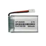 KP Original Battery 802035 3.7v / 500Mah Rechargeable 500 mah Lithium Polymer LiPo Battery for Drone, Toys, RC Quadcopter, Helicopter Rechargeable Lithium Polymer Batteries