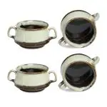 Caffeine Multicolor Stoneware Soup Bowl With Spoon (Set Of 4pc)