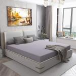 BEDCOV Mattress Protector King Size Mattress Protector Waterproof 72 x 78 Inch Skirting 11 Inch Grey Incomplete