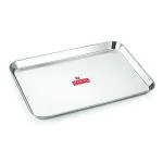 HAZEL Stainless Steel Serving Tray Rectangle Premium Dining Table Plater, Extra Large, Silver, 41 x 30 cm