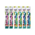 Leeford Enshine Kids Toothbrush for Junior (3+years) with Easy Grip | Multi-Colors - Extra Soft Toothbrush (6 Toothbrushes)