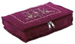Kuber Industries Zipper Closure Maroon Cotton Jewellery Kit Pouches