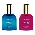 LA' FRENCH Hitched & Date Out Perfume Combo For Men & Women -30ml + 30ml | Premium Luxury Long Lasting Fragrance Spray | Eau De Parfum | Ideal For Men & Women | Perfume For Men & Women | Pack Of 2