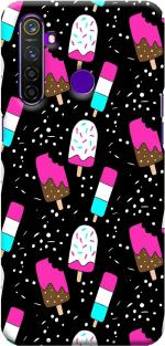 CustomEra Realme 5 Pro Multicolour Ice-cream Design Polycarbonate Hard Case Back Cover