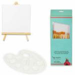 iCraft 6-Inch ( 4pcs Canvas Board , 2 Pcs Canvas Board Stand & 10 Wells Watercolour Palette)