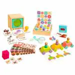 Curious Cub Montessori Learning Wooden Toys Box (Box 14: 2 to 5 Years) Early Child Development Sensory Learning, Fine Motor Skills, Develop Problem/Puzzle Solving, Hand eye coordination and Brain Development