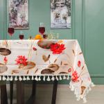 Urban Space Sicilia Rectangular Table Linen Premium Water & Stain Resistant Dining Table Cover for 4 Seater, Anti Skid Table Cloth for Center Table, 1 Piece (Lotus, 4 Seater 52