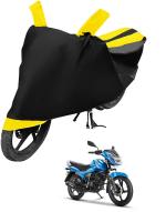 Auto Hub Bike Cover for TVS Victor GLX , Dustproof UV Protection water resistant Custom Fit Cover-(Black-Yellow )