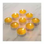 atorakushon Paraffin Wax Golden Glitter Tealight Candles Smokeless Scented Floating t-lite for Parties Special Occasions Home Dinner Table Set of 20