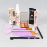 Rose Leaf Contour Stick, Makeup Fixer, Eyeshadow Palette, Foundation, Primer, Brush Set, Kajal pencil, Eyebrow Pencil Full Combo for Women|Premium Quality