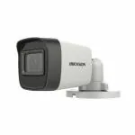 HIKVISION 5 MP Outdoor Bullet CCTV Ethernet Camera with inbuilt Audio Mic IP67 DS-2CE16H0T-ITPFS + FABTONIC BNC & DC, White: