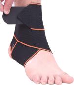 SERVEUTTAM Ankle Support Brace Adjustable Sleeves - Running Compression Foot Brace for Men Women | Ankle Binder Pain Relief for Ankle Sprained (Orange)