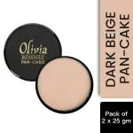 Olivia 100% Waterproof Pan Cake Dark Beige Makeup Concealer 25g, Shade No.28 - Pack of 2